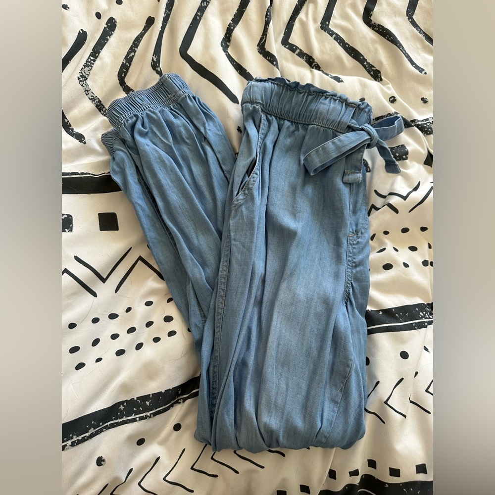 Knox Rose Paperbag Faux Denim Joggers